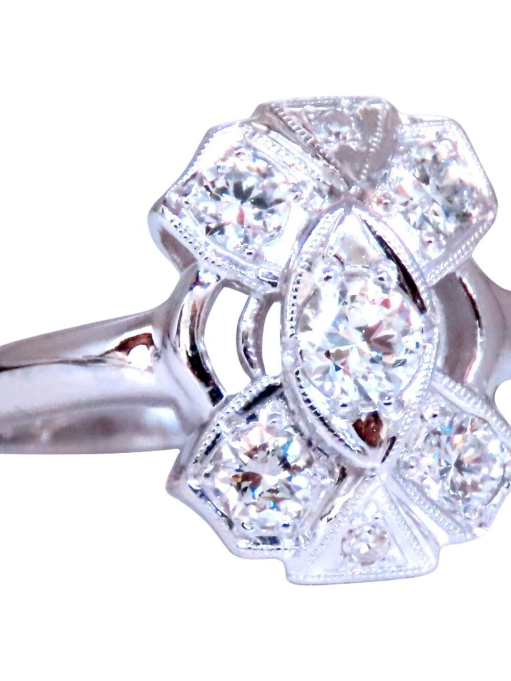 .60ct Natural Diamonds Edwardian Style Cluster Ring 14kt Gold*